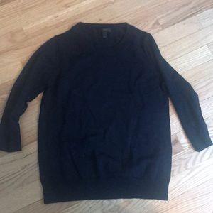 Jcrew 3/4 sleeve navy sweater